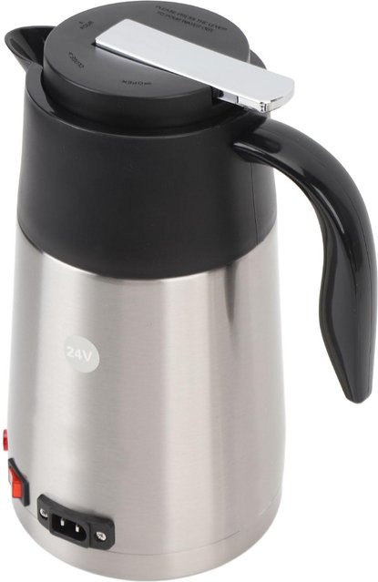 Fishine Autokessel Kocher 24V 200W aus Edelstahl in Silber, tragbarer elektrischer Wasserkocher und Milchwärmer mit 1,3 l Fassungsvermögen - Bild 1