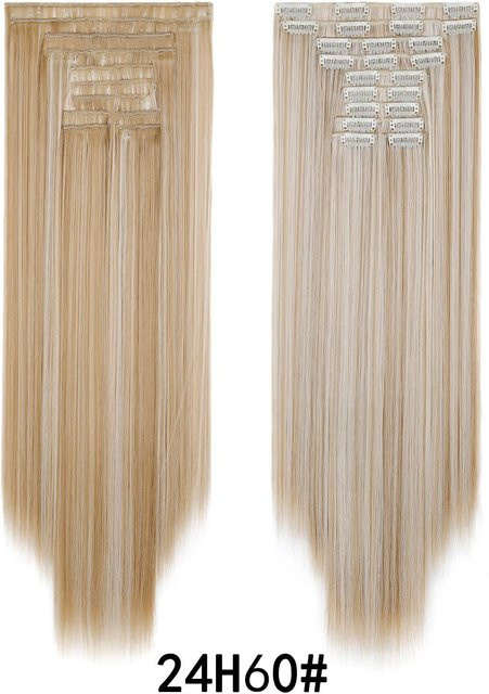 jeedou Clip-In Haarverlängerungen, 24 Zoll, Gerade, Synthetisch, Beige, Damen - Bild 1