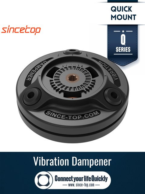 Sincetop Vibrationsdämpfer Serie Q für Fahrrad- und Motorrad-Telefonhalterungen, Aluminium-Schnellmontage, Schwarz - Bild 1