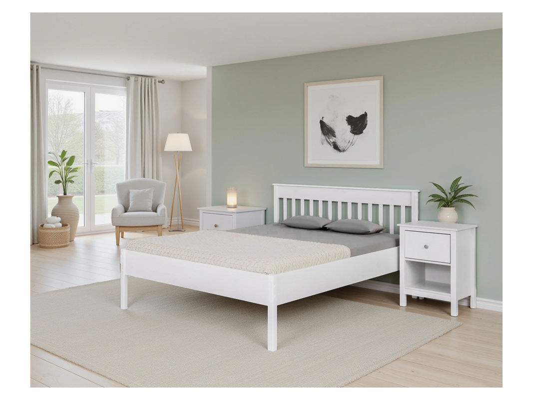 Inter Link Doppelbett Chilly Home aus Massivholz Kiefer in Weiß B/T/H: 180 x 200 x 147 cm - Bild 3