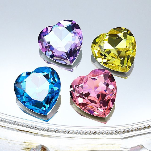 Zhaorong K9 Herz Glasrhinestones Kristall-Diamant-Dekorationsperlen in Transparent und Pink, Durchmesser: 27 mm und 18 mm - Bild 1