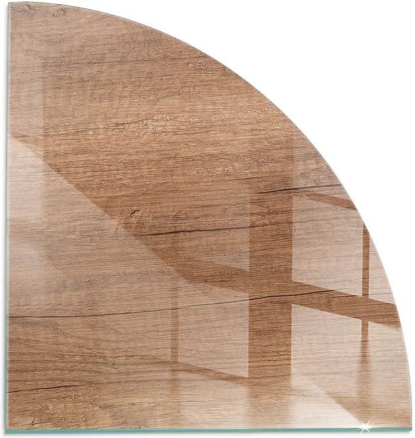 Tulup Glasplatte für Kamin mit natürlichem Holzmuster in Braun, B/T: 100 x 100 cm - Bild 1