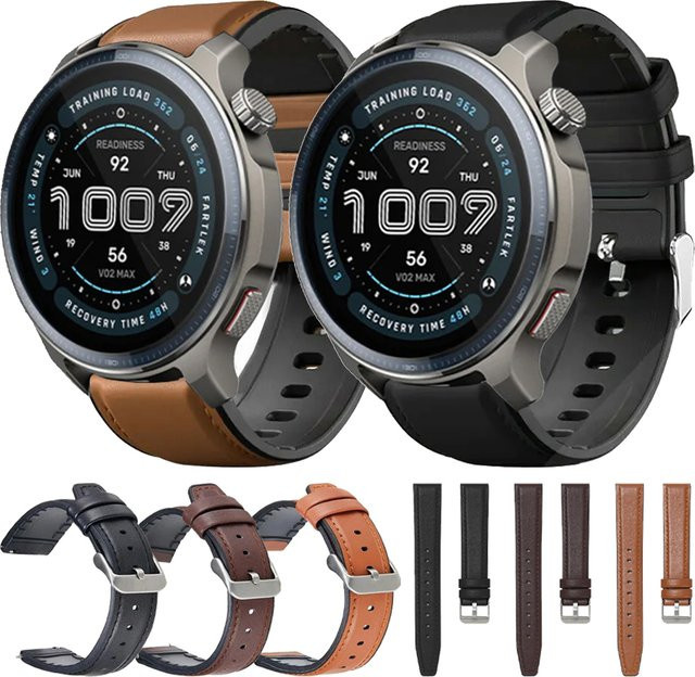 Amazfit Uhrenarmband Leder, Silikon, 22 mm, Unisex, multicolour - Bild 1
