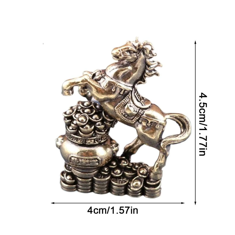 KITPIPI Pferde-Statue aus Metall als Desktop-Dekoration in Bronze und Gold - Bild 5