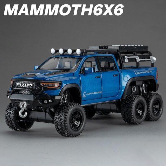Linyi toy car Dodge Tyrannosaurus Ram 1500 Rex, Pickup Auto Modell, 1:32, Metall, mit Licht und Sound - Bild 1