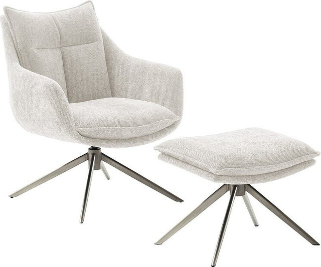 iNNoSeat by MCA + PARKER Drehstuhl mit Armlehnen in Edelstahl und Beige, B/T/H: 45 x 48 x 120 cm - Bild 1