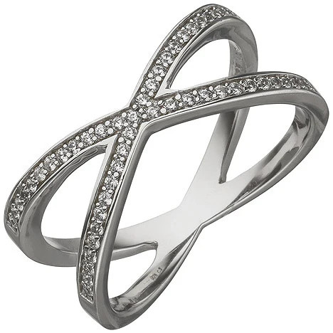 Colfem Ring 925 Sterling Silber, 49 Zirkonia, Damen, Ringgröße 60 - Bild 1