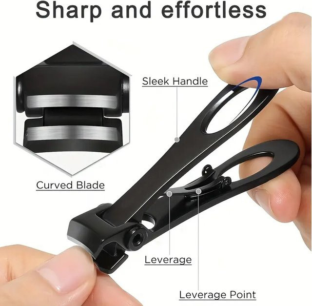 Ouriner Nagelknipser aus Edelstahl, Schwarz, Matt, Unisex - Bild 1