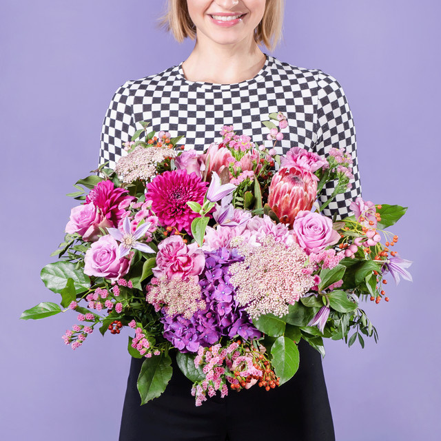 BLUME2000 Lieblicher Herbst Bouquet pink purple lightpink multicolour - Bild 1