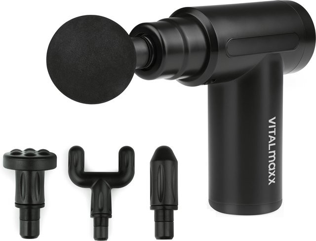 VITALMAXX Mini Massage Gun Power Plus in Schwarz mit 4 Aufsätzen (B/T/H: 20,0 x 14,0 x 5,5 cm) - Bild 1