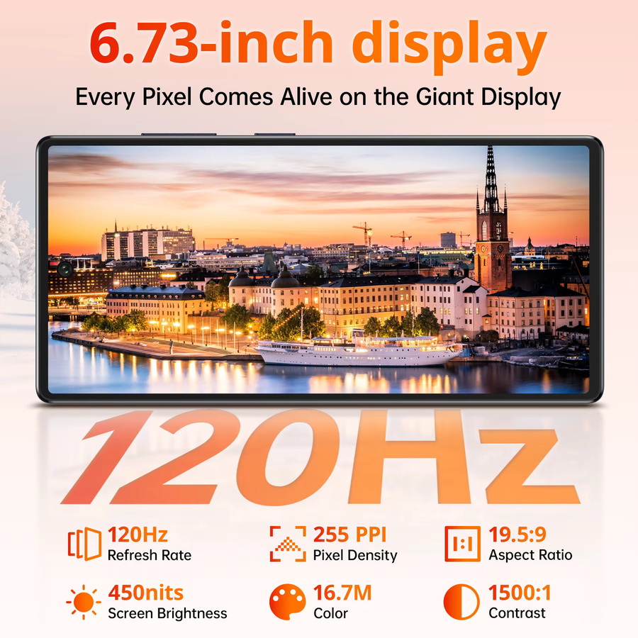 OUKITEL C66 Smartphone mit 6,73 Zoll Display, Android 16, 128 GB Speicher, 16 GB RAM, Farbe: Purple - Bild 6