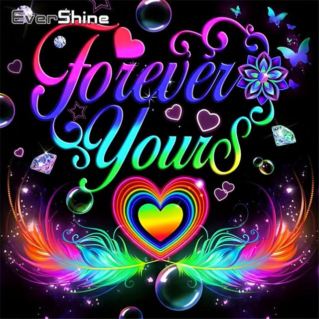 Evershine DIY Diamant-Mosaik Liebesherz als Vollbesatz-Malerei in Multicolour, B/H: 20 x 20 cm - Bild 1