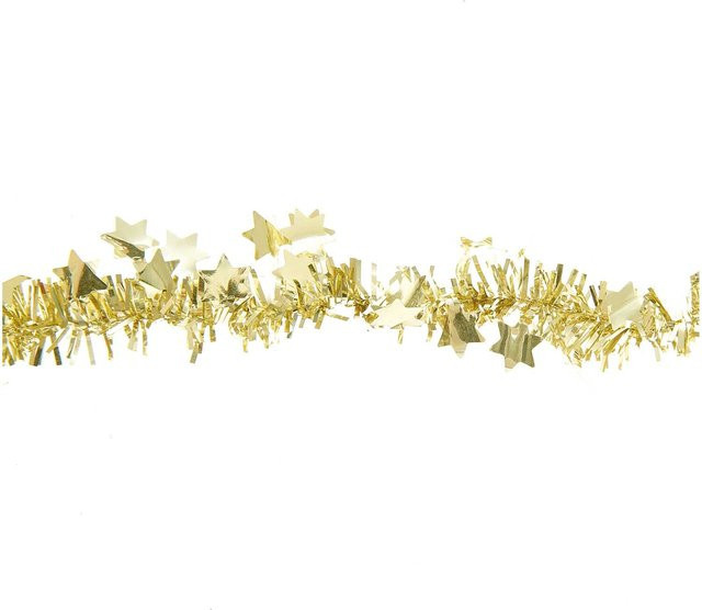 Rico Design Weihnachts-Girlande Lametta mit Sternen in Gold, 7m - Bild 1