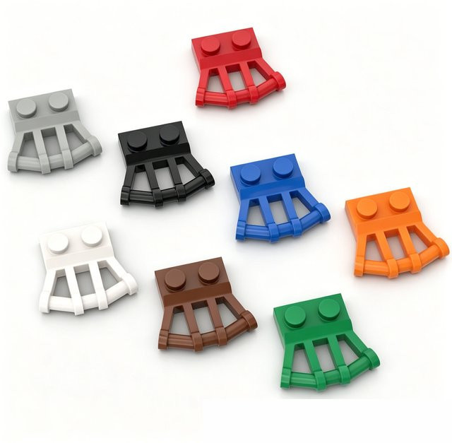 JIAJIALE 92692 Modifizierter 1x2 Baustein-Bausatz mit abgewinkeltem Stangengriff, 10-teiliges Set, Rot - Bild 1
