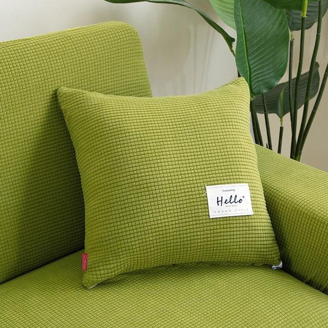 Cozy Home Sofaschutz aus dickem Polar-Fleece in Grün mit Jacquard-Struktur und bedrucktem Kissenbezug - Bild 1