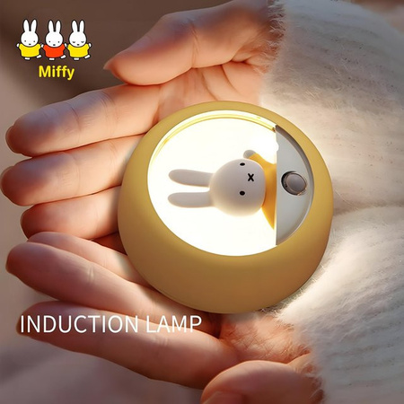 Miffy Rabbit Smart LED Nachtlicht mit Bewegungssensor und Dämmerungssensor, Weiß, Wiederaufladbar