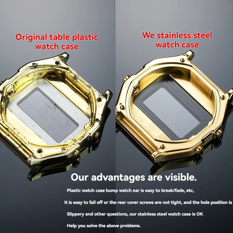 Casio Uhrenarmband-Set Edelstahl, Silber/Schwarz/Gold - Bild 4