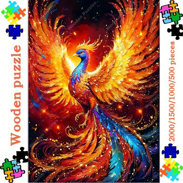 Majestic Phoenix Holzpuzzle, Tiere, Fantasy, Bunt / Mehrfarbig - Bild 1