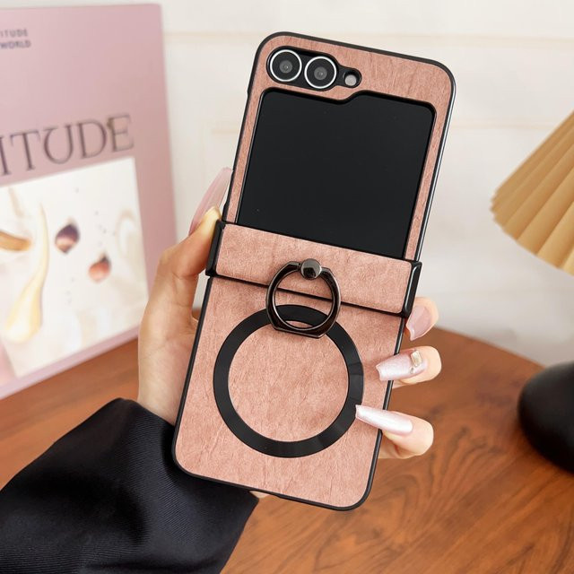 Stoßfeste MagSafe Hülle mit Ringhalter-Ständer für Samsung Galaxy Z Flip 6 5 4 3 5G in Rosa - Bild 1