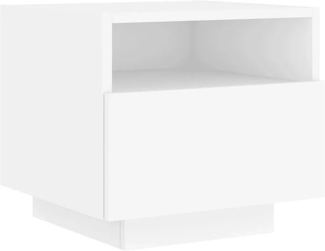 vidaXL Nachttisch mit integrierter LED-Beleuchtung in Weiß, B/T/H: 40 x 39 x 37 cm - Bild 1