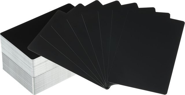 100 Stück Blanko Visitenkarten aus Aluminium in Mattschwarz für Lasergravur und individuelles DIY, B/H/T: 86 x 54 x 0,45 mm - Bild 1