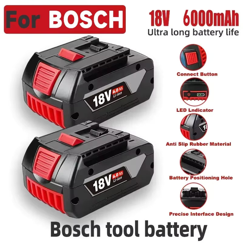 Bosch GBA 18V 6,0 Ah Professioneller Li-Ion Akku mit LED in Schwarz für Bosch 18V Ladegeräte Ersatz BAT609G BAT622 BAT618G - Bild 6