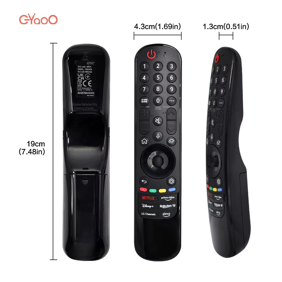 EYAOO Magic Voice MR24GA Fernbedienung mit Zeiger in Schwarz, kompatibel mit LG OLED42C4AUA und OLED48B4AUA Serien - Bild 3