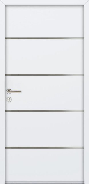 FM Türen NBT56 Modell 02 Stahltür Weiß Links B: 110 cm, H: 210 cm - Bild 1