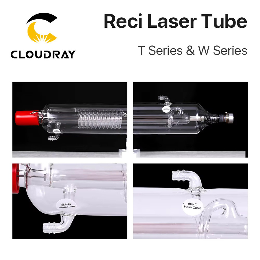 Cloudray CO2-Laserröhre für Lasergravur- und Schneidemaschinen Reci W2/T2 mit 90W-100W Leistung und 80 mm bzw. 65 mm Durchmesser - Bild 3