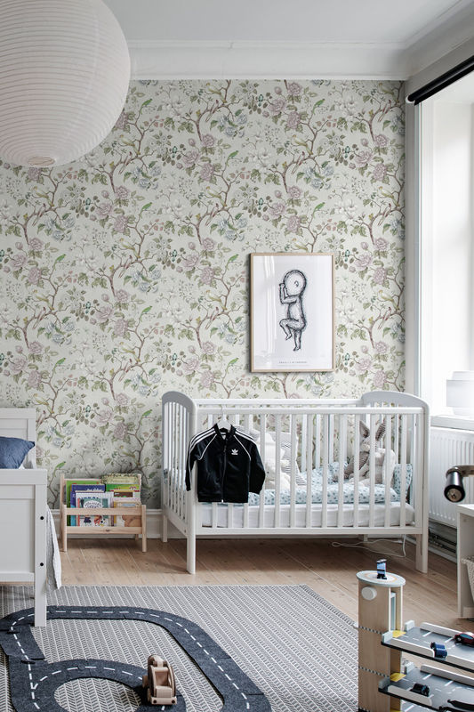 Rebel Walls Tapete Petit Flora in Pearl mit botanischem Vintage-Blumenmuster in Beige, Pink und Multicolour aus Vlies - Bild 2