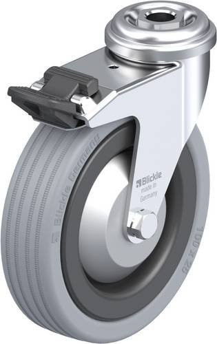 Blickle Lenkrolle LRA-VPA 100K-FI-FA mit Feststeller in Schwarz-Grau, Rad-Durchmesser: 100 mm, Tragfähigkeit: 70 kg - Bild 1