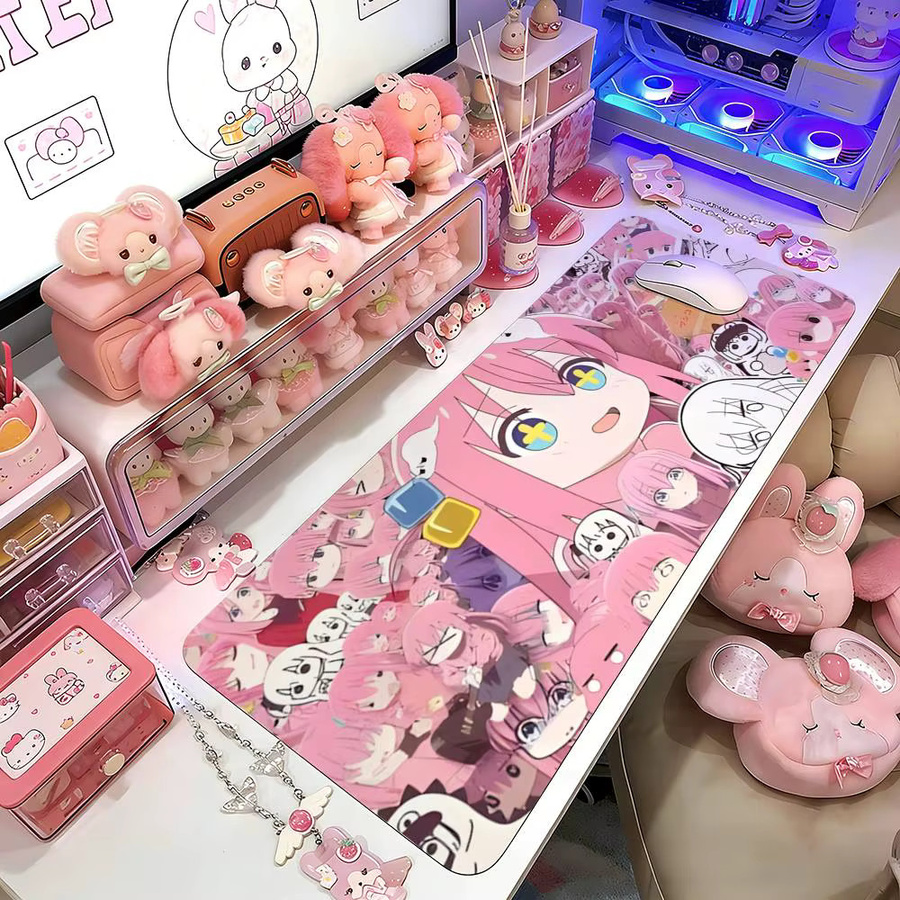 Bocchi The Rock! Anime Mauspad mit sexy Mädchen Motiv, große Schreibtischunterlage für Laptop und Tastatur, Multicolour - Bild 4