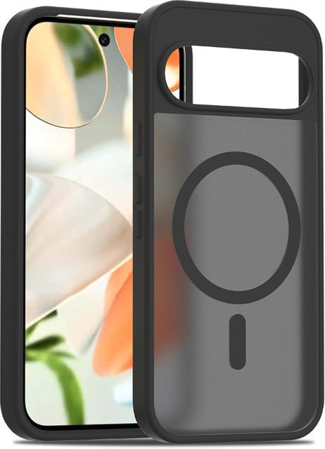 Transparente und matte magnetische MagSafe Handyhülle für Google Pixel 7 8 9 10 11 Pro XL sowie 11A 10A 9A 8A 7A, stoßfeste Schutzhülle in Schwarz und Transparent - Bild 1
