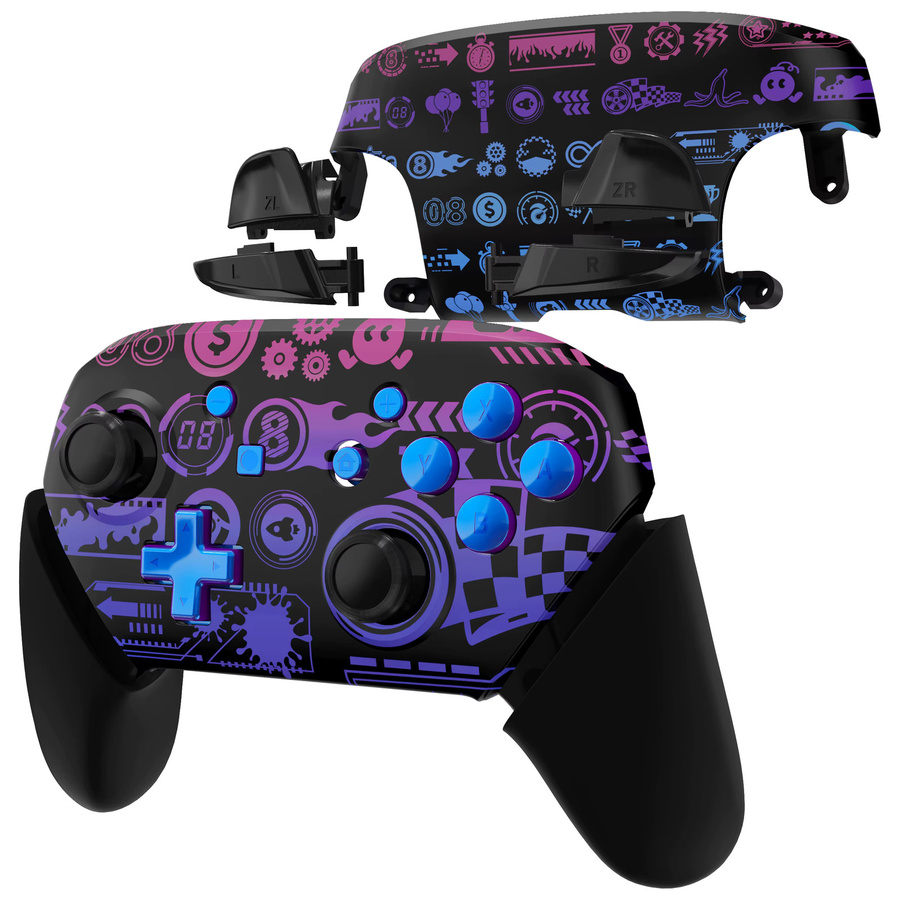 Extreme Rate Ersatzgehäuse Set Deluxe Championship für Nintendo Switch Pro mit Frontplatte, Rückplatte, Griffen und Buttons in Multicolour - Bild 3