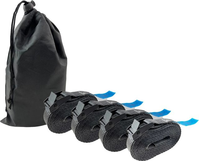 TRUTZHOLM 4er Set Profi Spanngurte mit Cam Buckle, Farbe: Anthrazit, Länge: 5 m, Tragkraft: 250 kg, inklusive Tasche - Bild 1