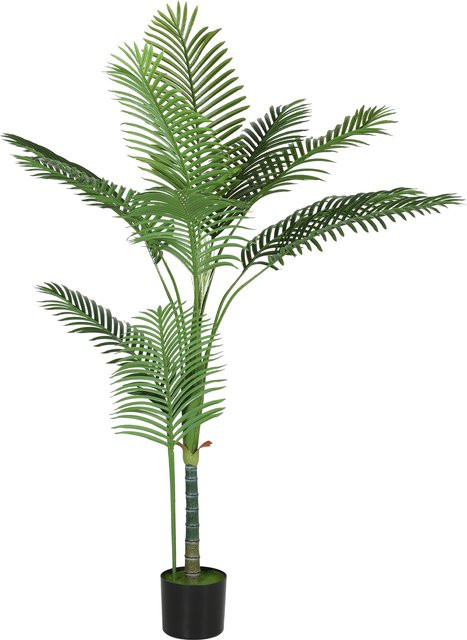 HOMCOM Künstliche Areca-Palme in Grün, Dekobau mit PE-Blättern und Kunststofftopf, Höhe: 150 cm - Bild 1