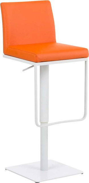 TPFLiving Barhocker Panda mit weißem Gestell aus Kunstleder in Orange - Bild 1