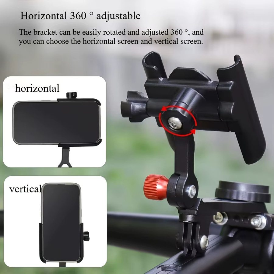 ECIOSL 3-in-1 Montagehalterung für Mountainbikes in Schwarz für Tachometer, Beleuchtung und Action-Kamera mit Anti-Shake-Funktion - Bild 3