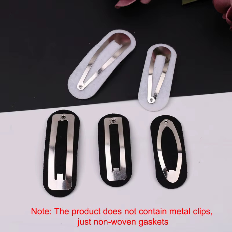 100 Stück Tropfen-Snap-Clips, Filzgleiter, oval, Vliesstoff - Bild 2