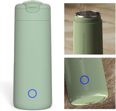Igeteck Tragbarer Elektrischer Heizwasserbecher Mini Wasserkocher mit Automatikfunktion in Olivgrün