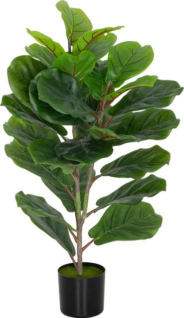 HOMCOM Künstliche Ficus Lyrata Pflanze in Grün mit Topf, Höhe: 80 cm - Bild 1