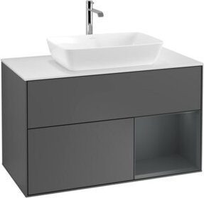 V&B Waschtischunterschrank Finion 100 in Anthrazit lackiert, B/T/H: 100 x 50,1 x 50,1 cm - Bild 1