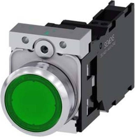 Siemens Drucktaster 3SU1153-0AB40-3FA0 in Grün aus Metall - Bild 1