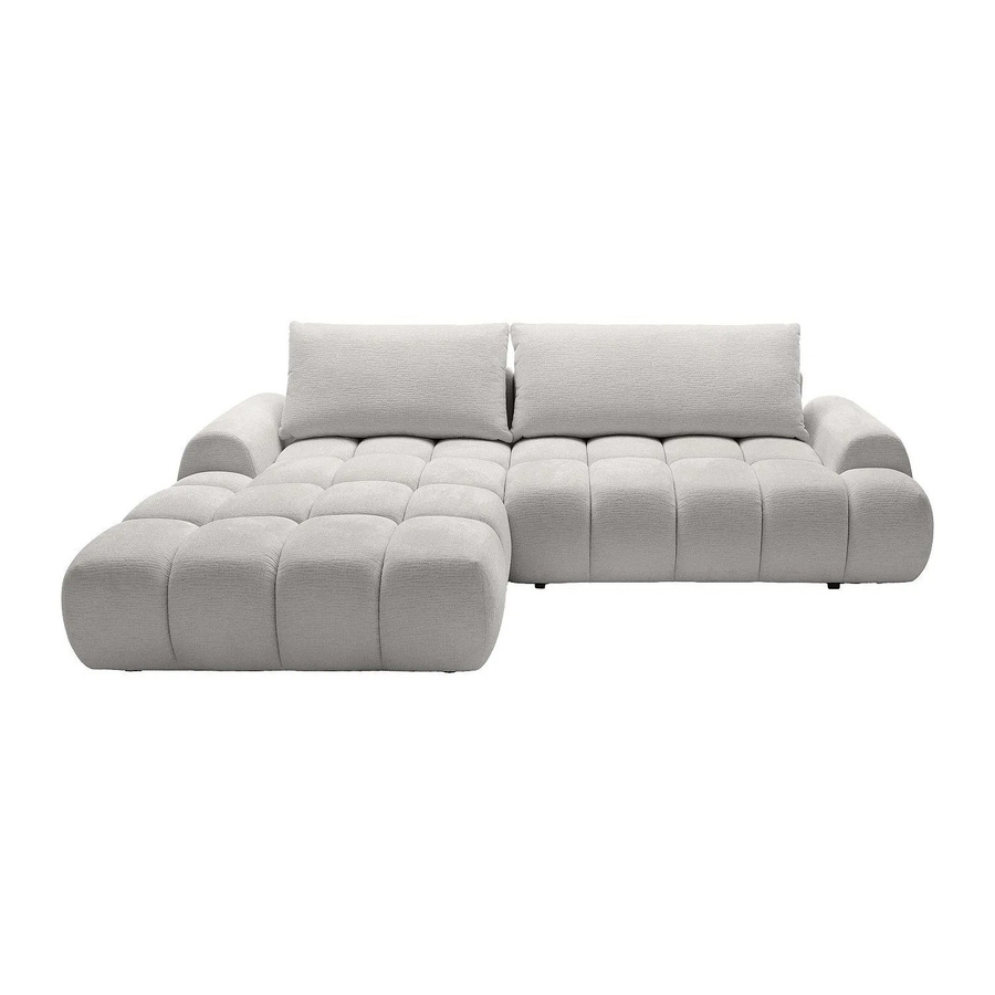 Vente-unique Schlafsofa Farneta in Hellgrau mit L-Form und Schlaffunktion, Breite: 280 cm - Bild 2