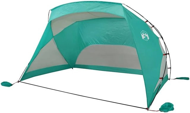 vidaXL Strandzelt in Meergrün aus Polyester mit Glasfaser, B/T/H: 274 x 178 x 170/148 cm - Bild 1