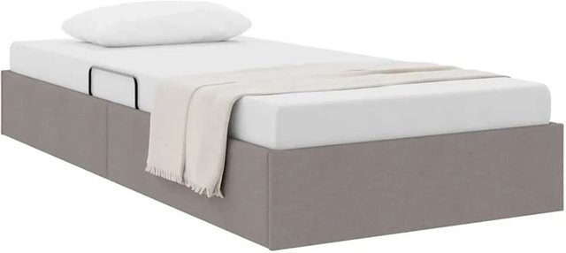 vidaXL Aufbewahrungsbett mit Kopfteil in Taupe und Grau, B/T/H: 100 x 200 x 78 cm - Bild 1