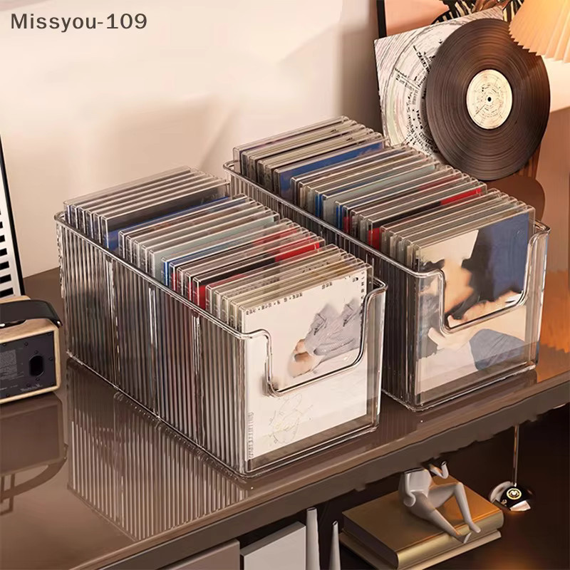 Transparentes Aufbewahrungsregal aus Kunststoff für CD- und Vinylplatten sowie Magnetbänder als Schreibtisch-Organizer mit mehreren Fächern - Bild 2