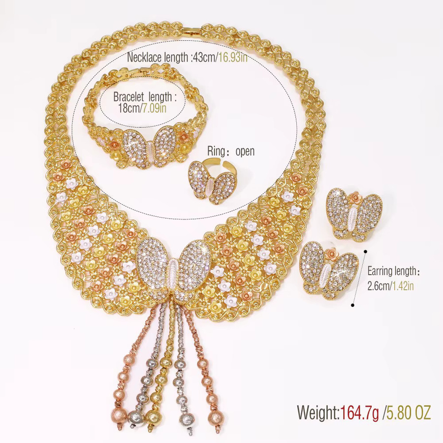 GZJPEI Schmuckset, Goldfarben, Zirkonia, Damen - Bild 2