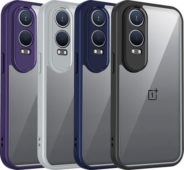 OnePlus Nord CE4 Lite CPH2621 Schutzhülle mit Luftkissen und transparenter Rückseite aus Silikon und Hartschale - Bild 1