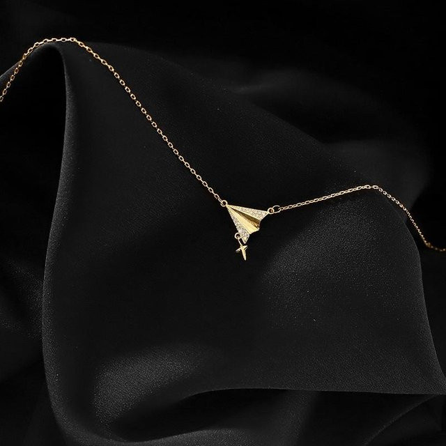 Lucky Star Jewelry Halskette Papierflieger, Diamant, Edelstahl, Damen - Bild 1